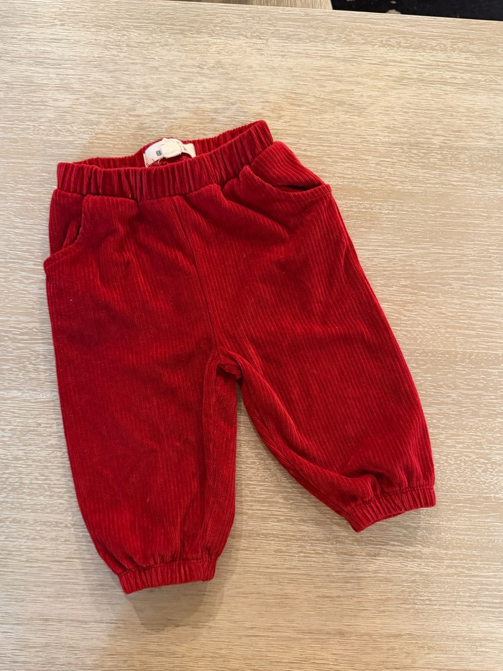 Baby Boden Red Corduroy Pants - size 6-9 months